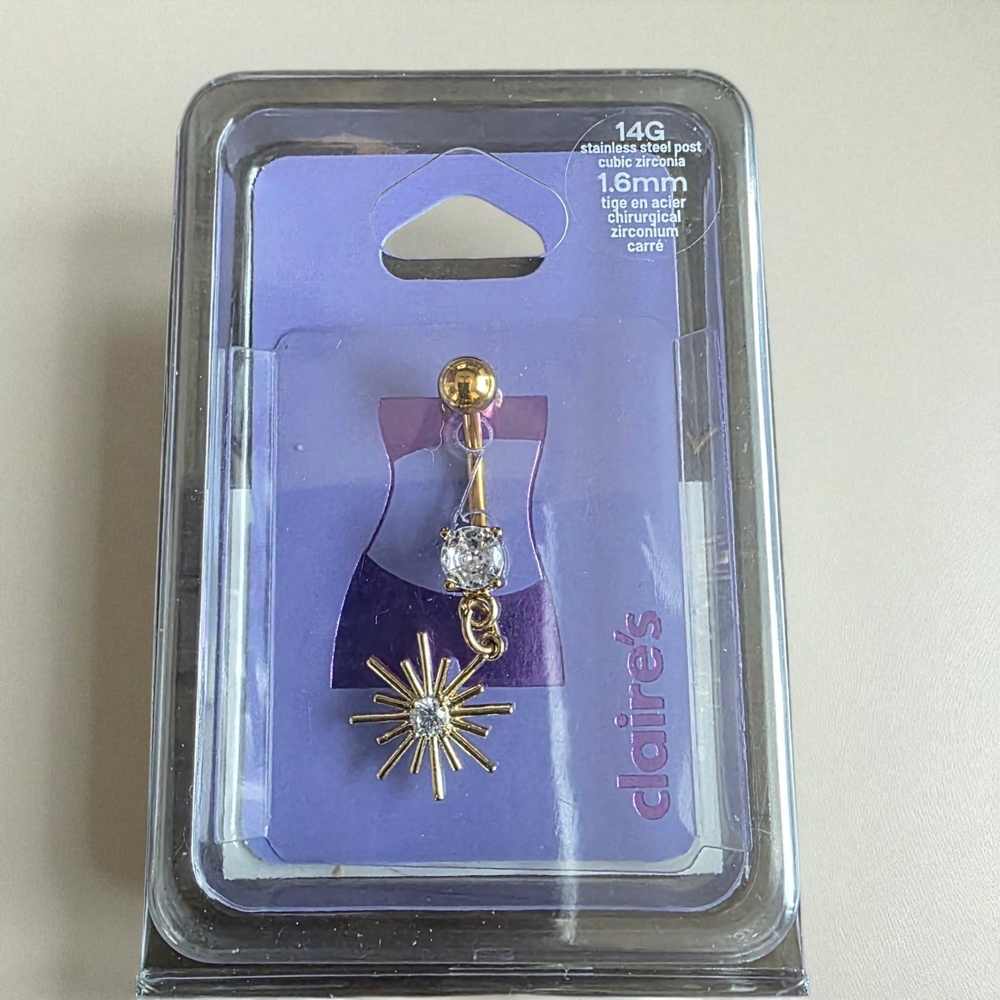 Claire's Gold and Silver Sunburst Belly Ring